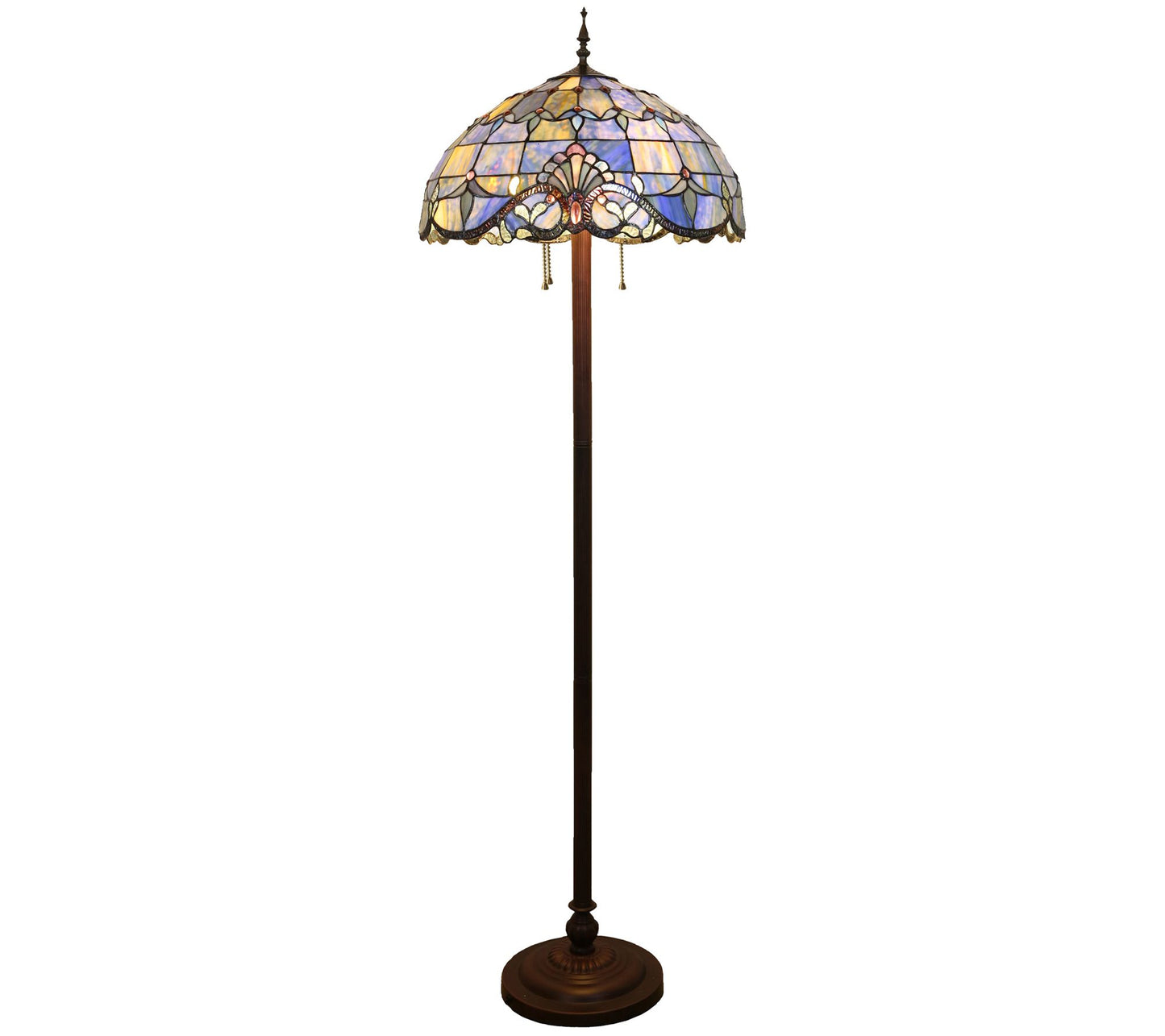 River of Goods 64"H Stained Glass Allistar Floor Lamp