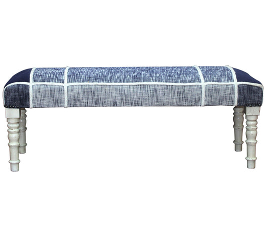 Ox Bay Modern Blue Plaid Bench Indoor Bench