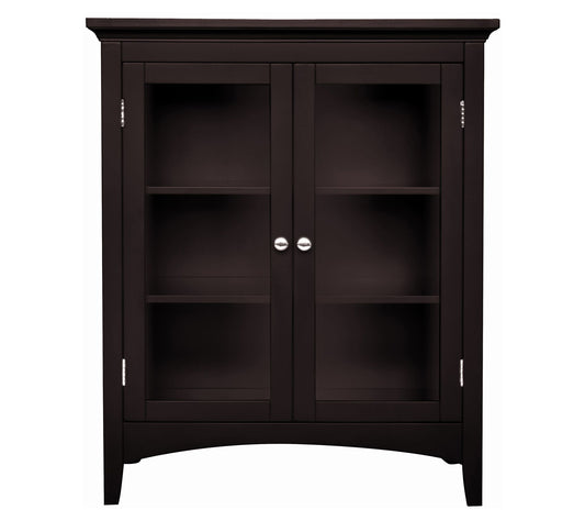 Teamson Home Wood Cabinet with 2 GlassDoors Espresso