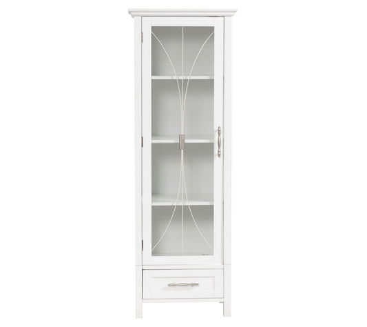Teamson Home Wooden Linen Cabinet withDrawer, White