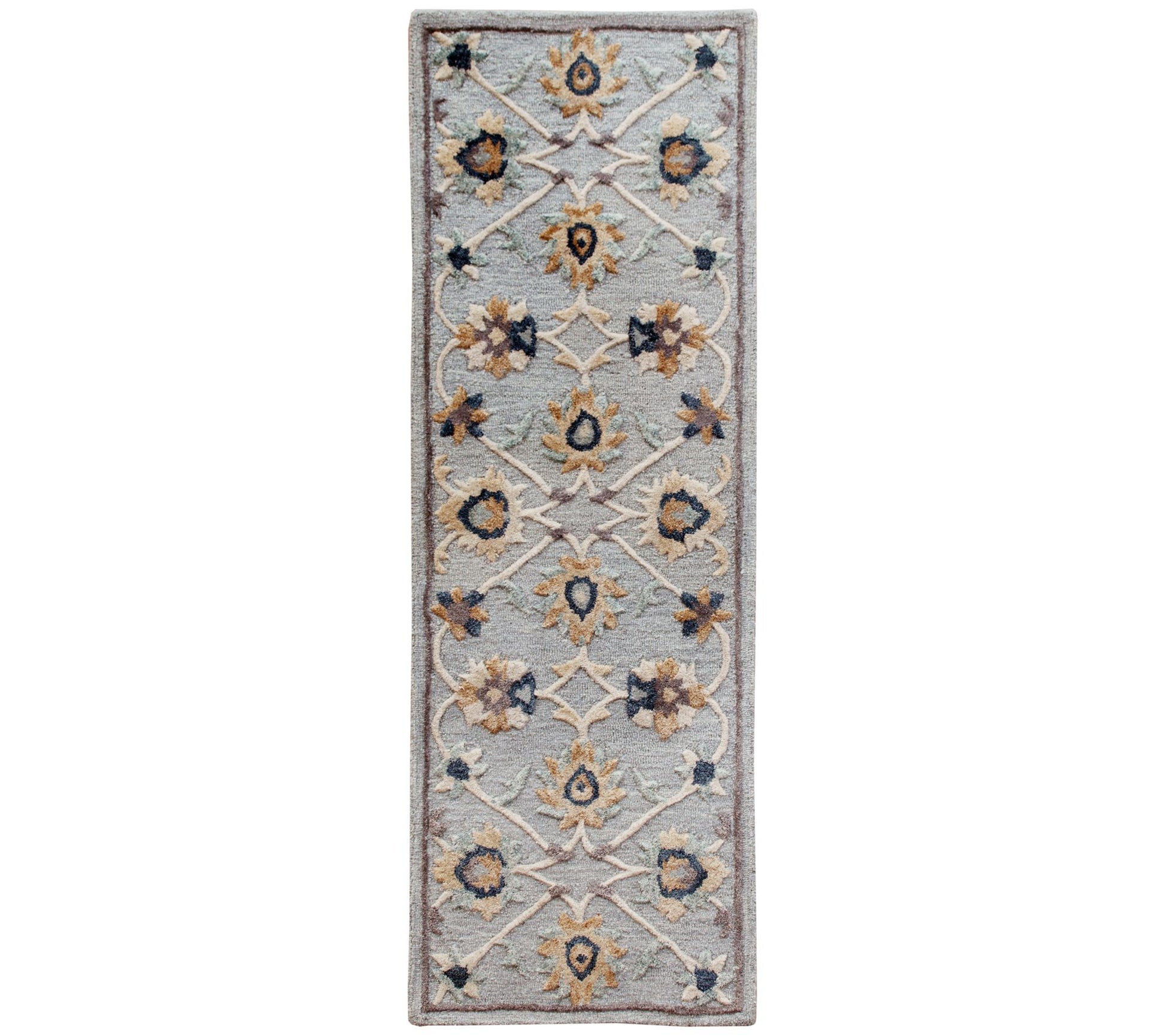 Ox Bay Traditional Floral Filigree Runner 2'3"x 6'9"