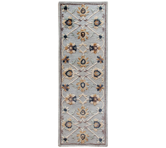 Ox Bay Traditional Floral Filigree Runner 2'3"x 6'9"