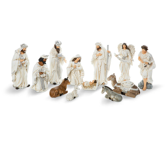 Glitzhome Deluxe Resin Nativity Figurine Set S/12