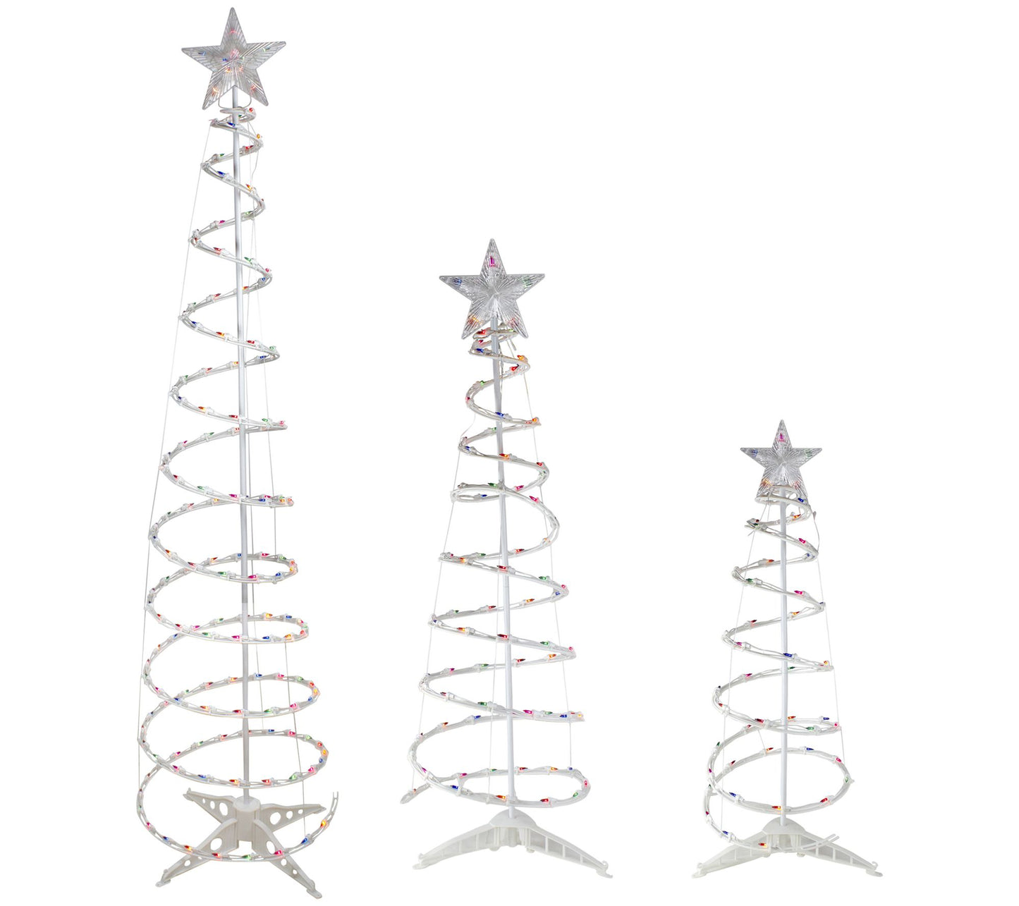 Norhtlight S/3 Lighted Multi-Color Spiral Christmas Trees