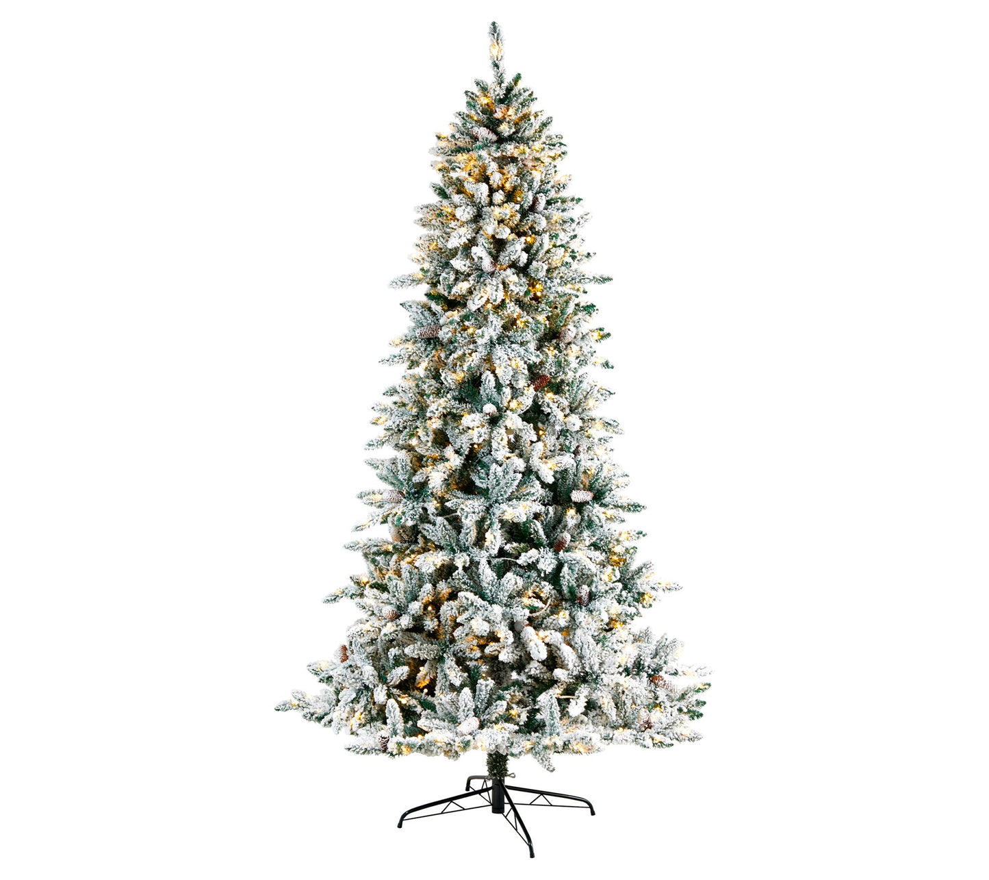 Nearly Natural 8' Flocked Livingston Fir  Christmas Tree