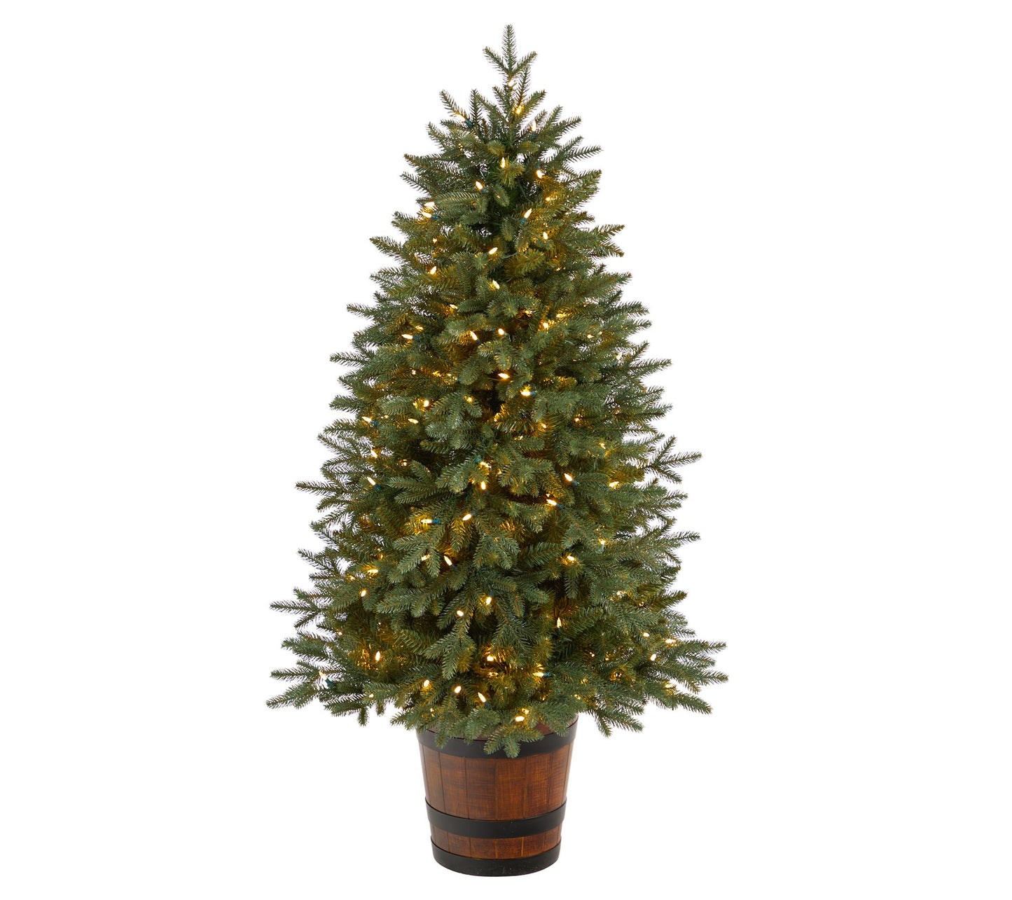Nearly Natural 5' Pre-Lit Porch Christmas Tree w/200 lights