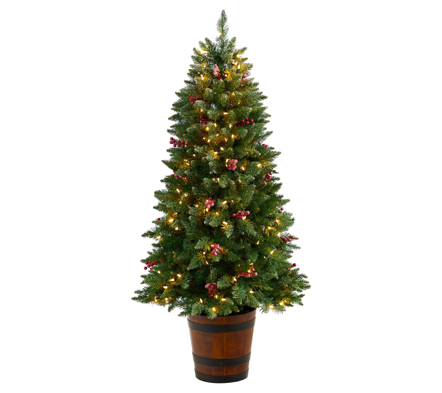 Nearly Natural 5' Frosted Pre-Lit  Porch Tree w/200 LED