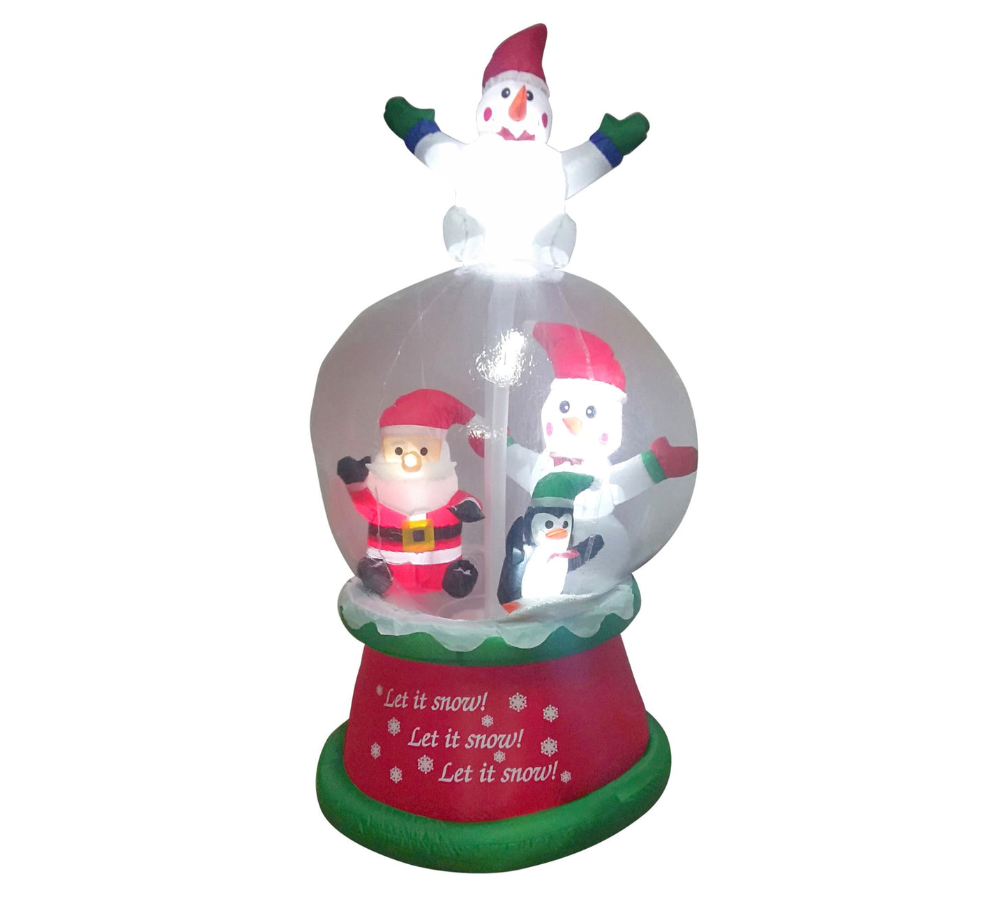 Northlight 6.75' Lit Inflatable Santa & Friends Snow Globe