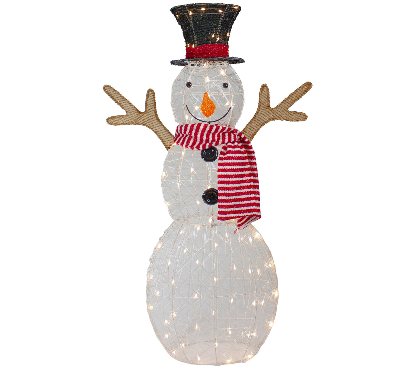 Northlight 48" LED Snowman w/ Top Hat & Red Scarf Decoration