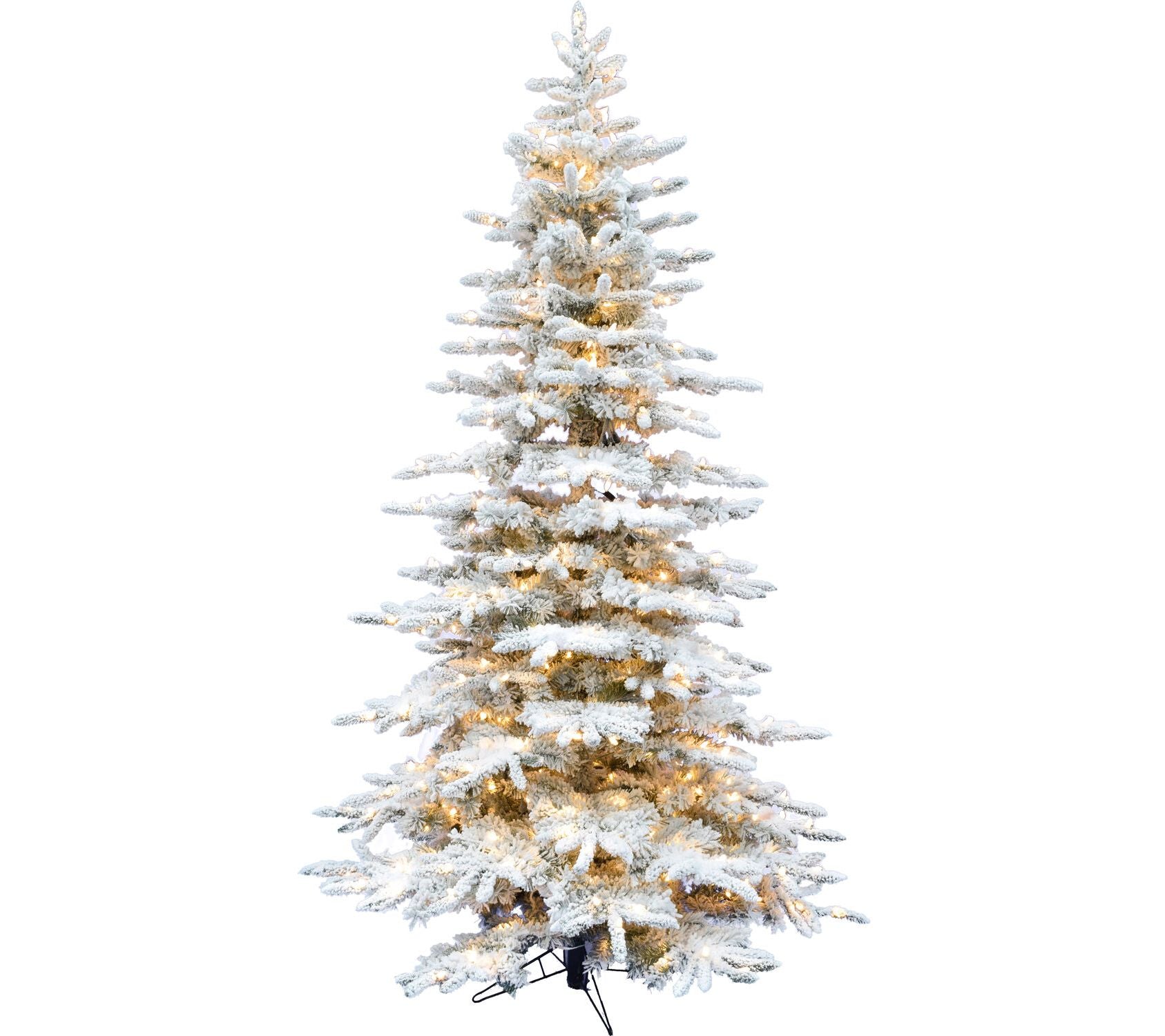 Fraser Hill Farm 6.5' Pre-Lit Flocked Pine Christmas Tree