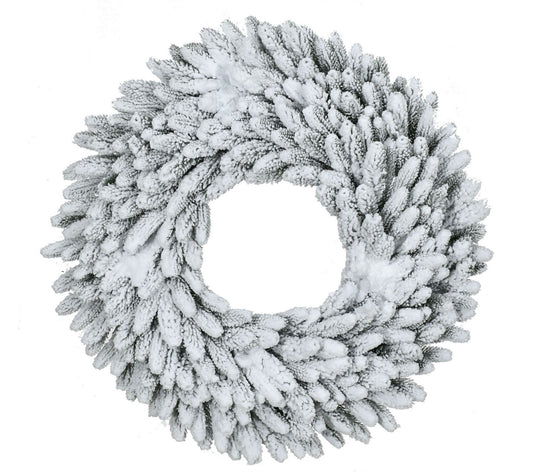 Fraser Hill Farm 36" Icy Frost Snow Flocked Wreath