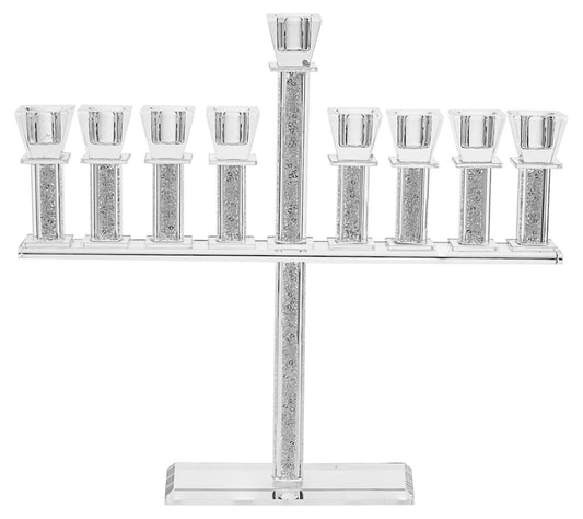 Copa Judaica Crystal Menorah Traditional with Stones