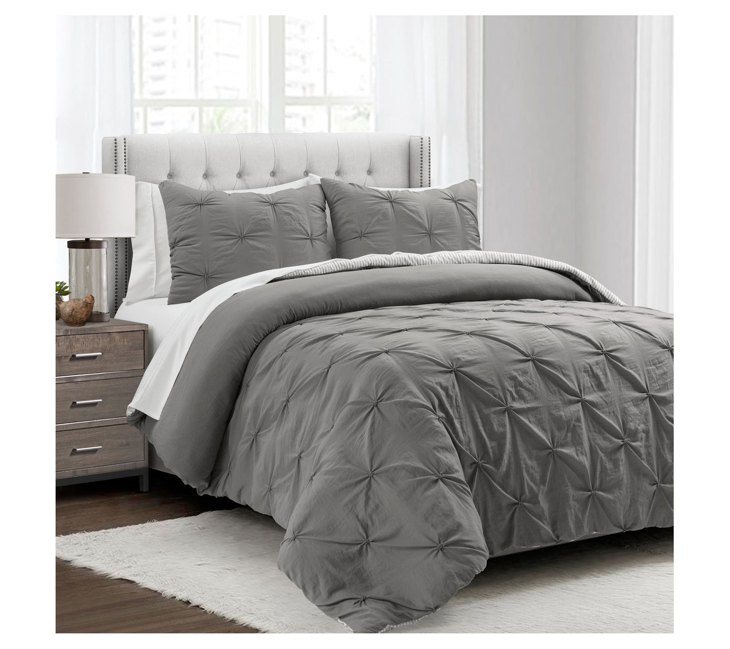 Lush Decor Ravello Pintuck Comforter With SheetSet 7-pc King