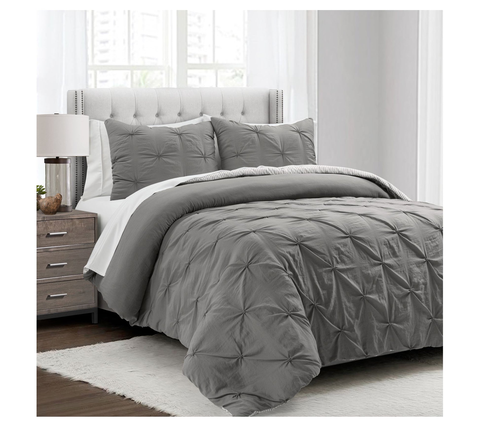 Lush Decor Ravello Pintuck Comforter With SheetSet 7-pc King