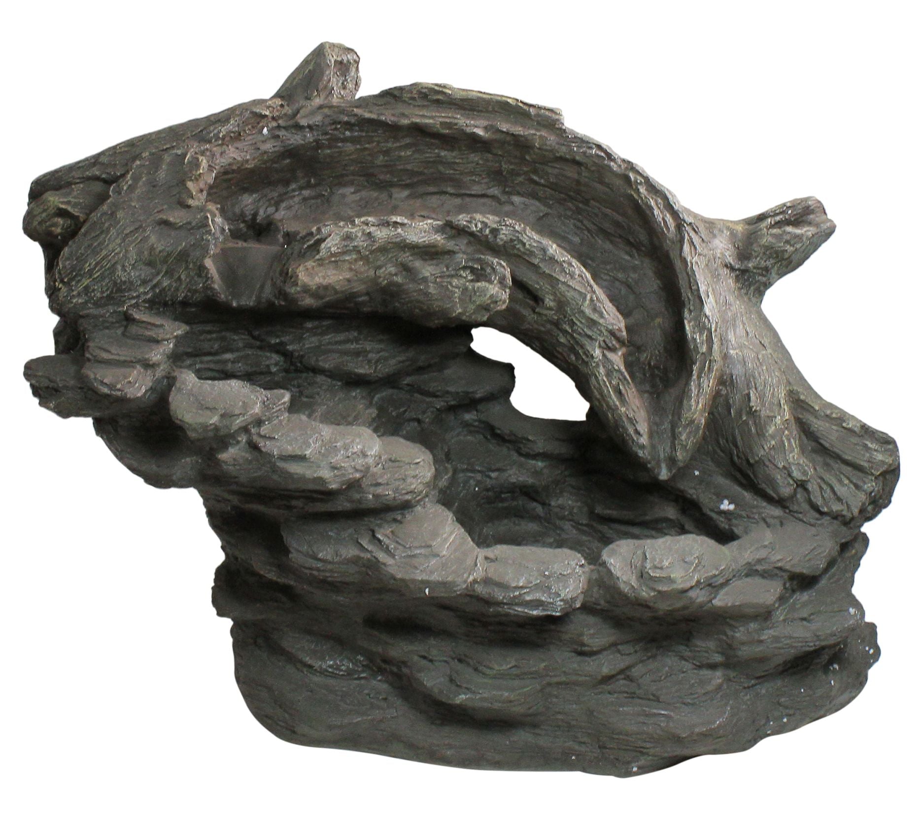 Northlight 27" Faux Wood and Rock Garden Water Fountain