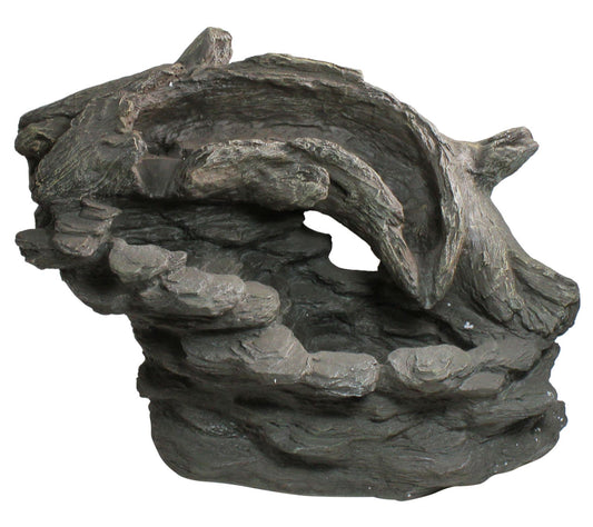 Northlight 27" Faux Wood and Rock Garden Water Fountain