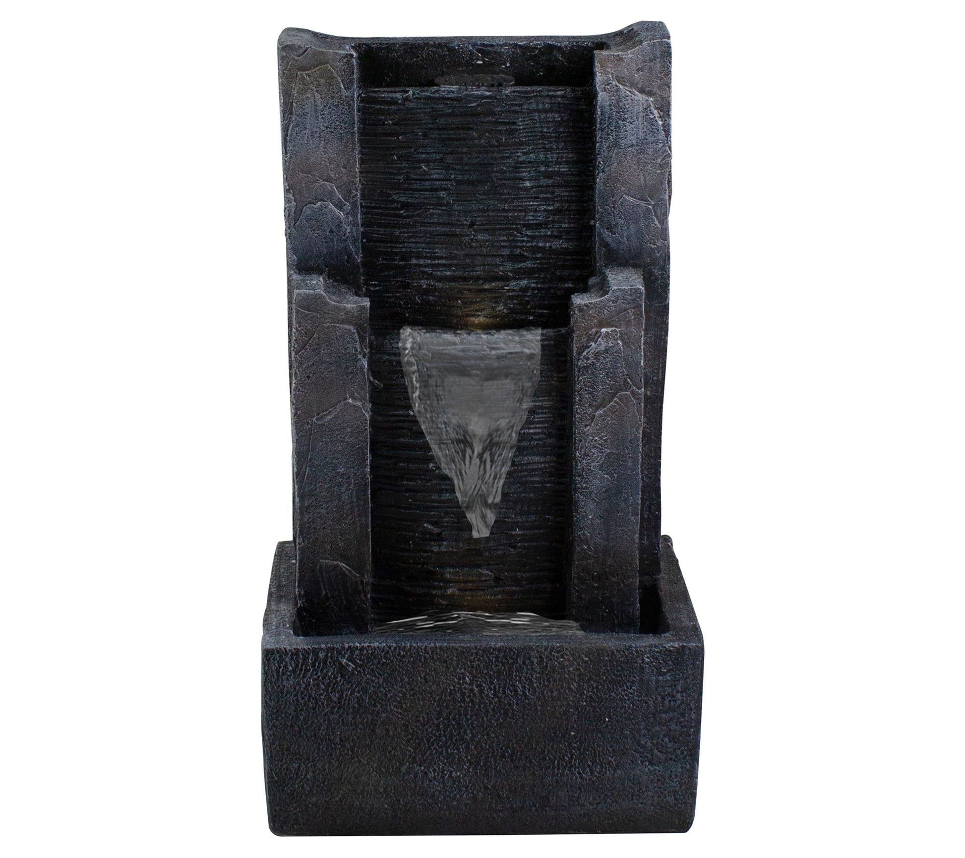 Northlight 23.5" Black & Gray 3-Tier Garden Water Fountain