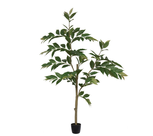 Vickerman 5' Potted Artificial Green Nandina Tree