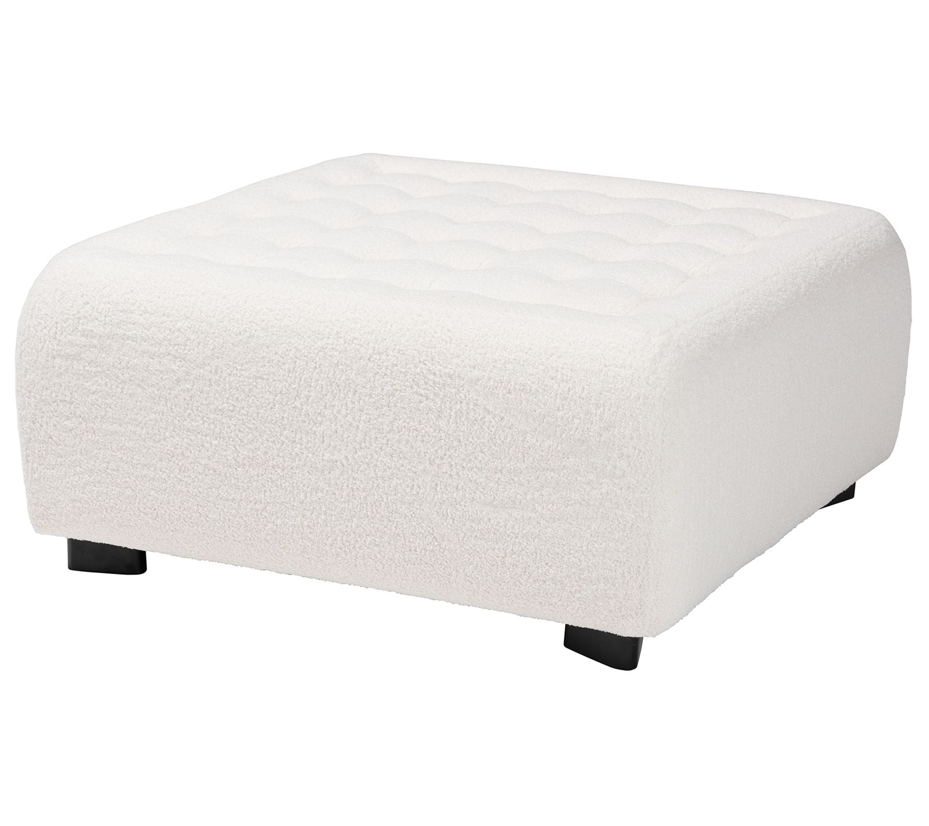 Athena Boucle Upholstered Square Ottoman