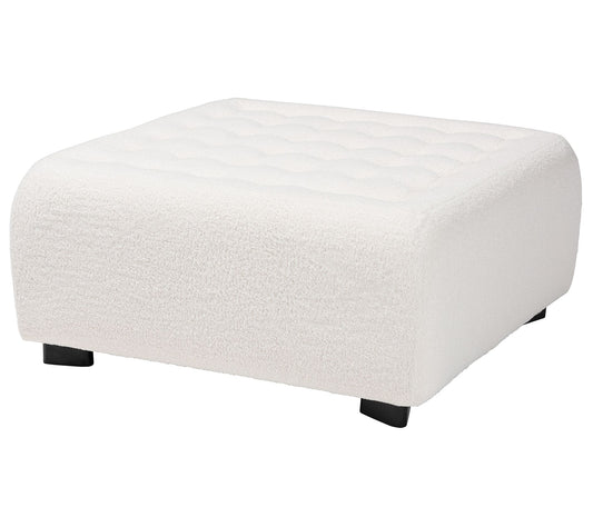 Athena Boucle Upholstered Square Ottoman