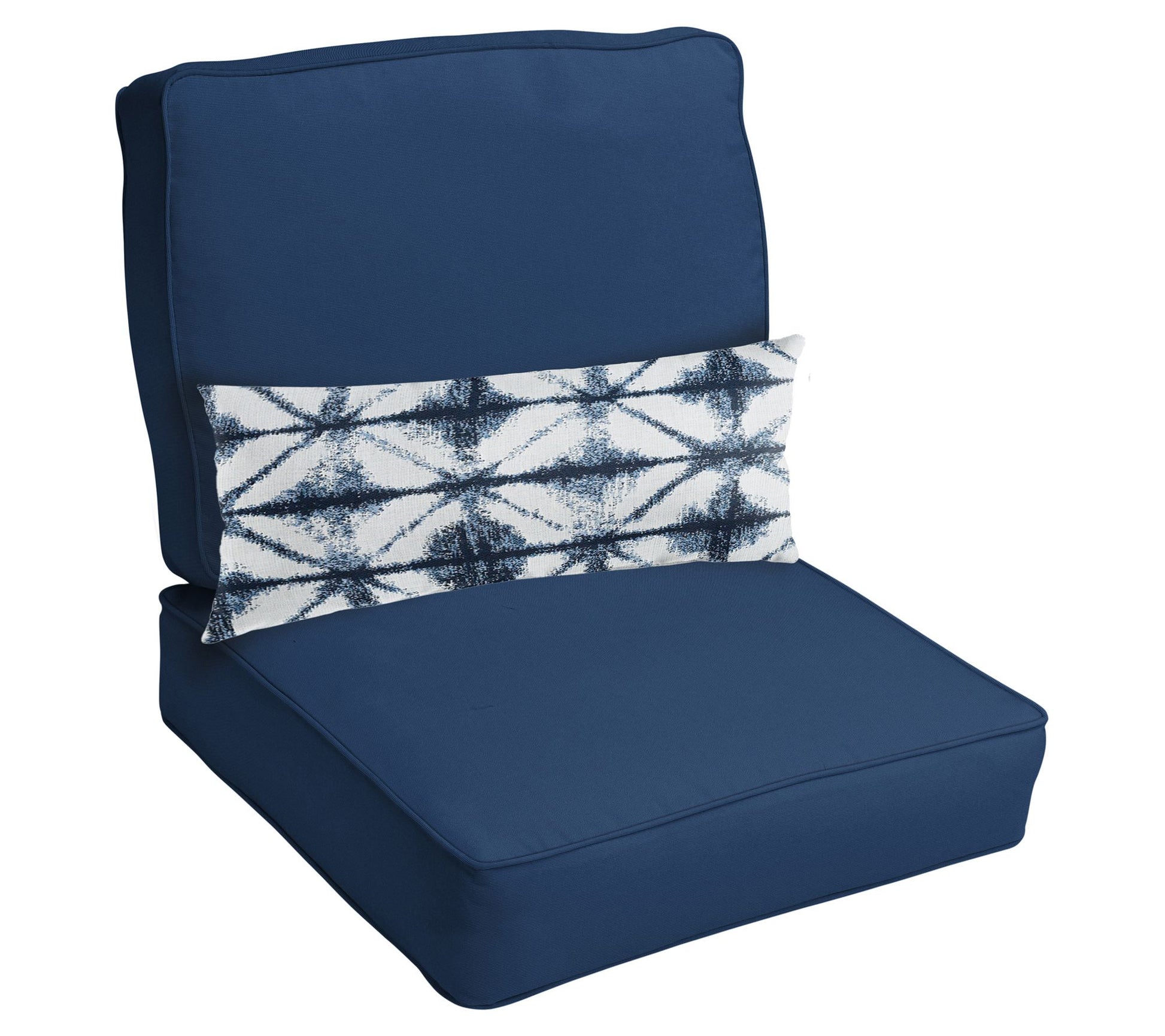 23.5 x 23 x 5 Deep Seating Set w Midori IndigoLumbar Pillow