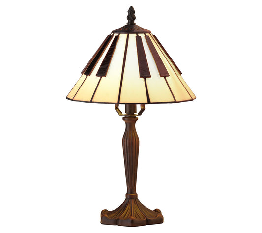 River of Goods 16"H Stained Glass Piano Keys Shade Table Lamp