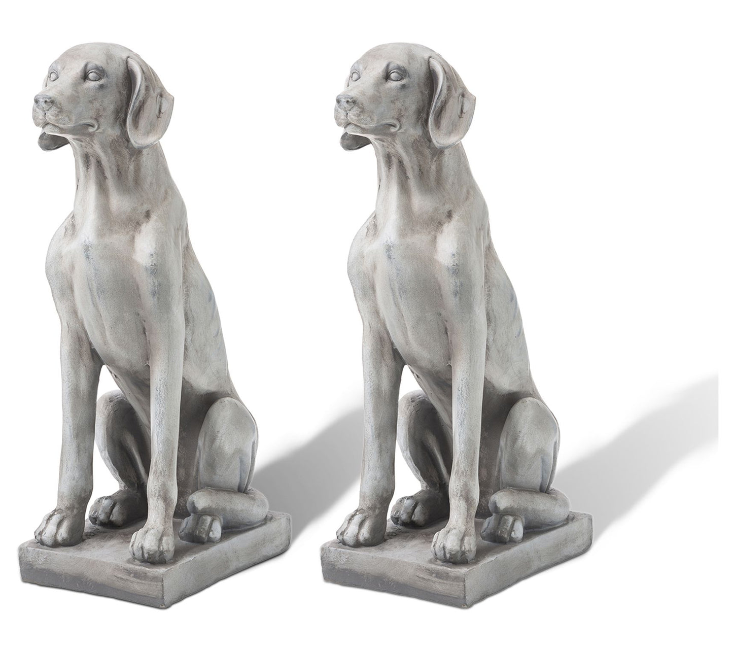 Glitzhome 28" Sitting Labrador Retriever GardenStatues S/2