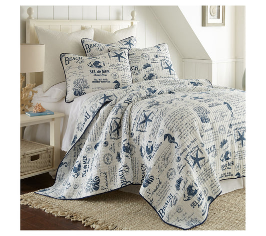 Levtex Home Beach Life 3-Piece Coastal King/CalKing Quilt Set