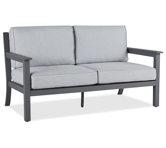 Real Flame Ortun Two-Seat Outdoor Sofa with Cushions