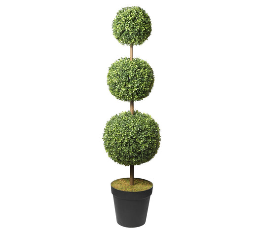 Haute Decor Triple Ball Boxwood Topiary Adjustable to 64"