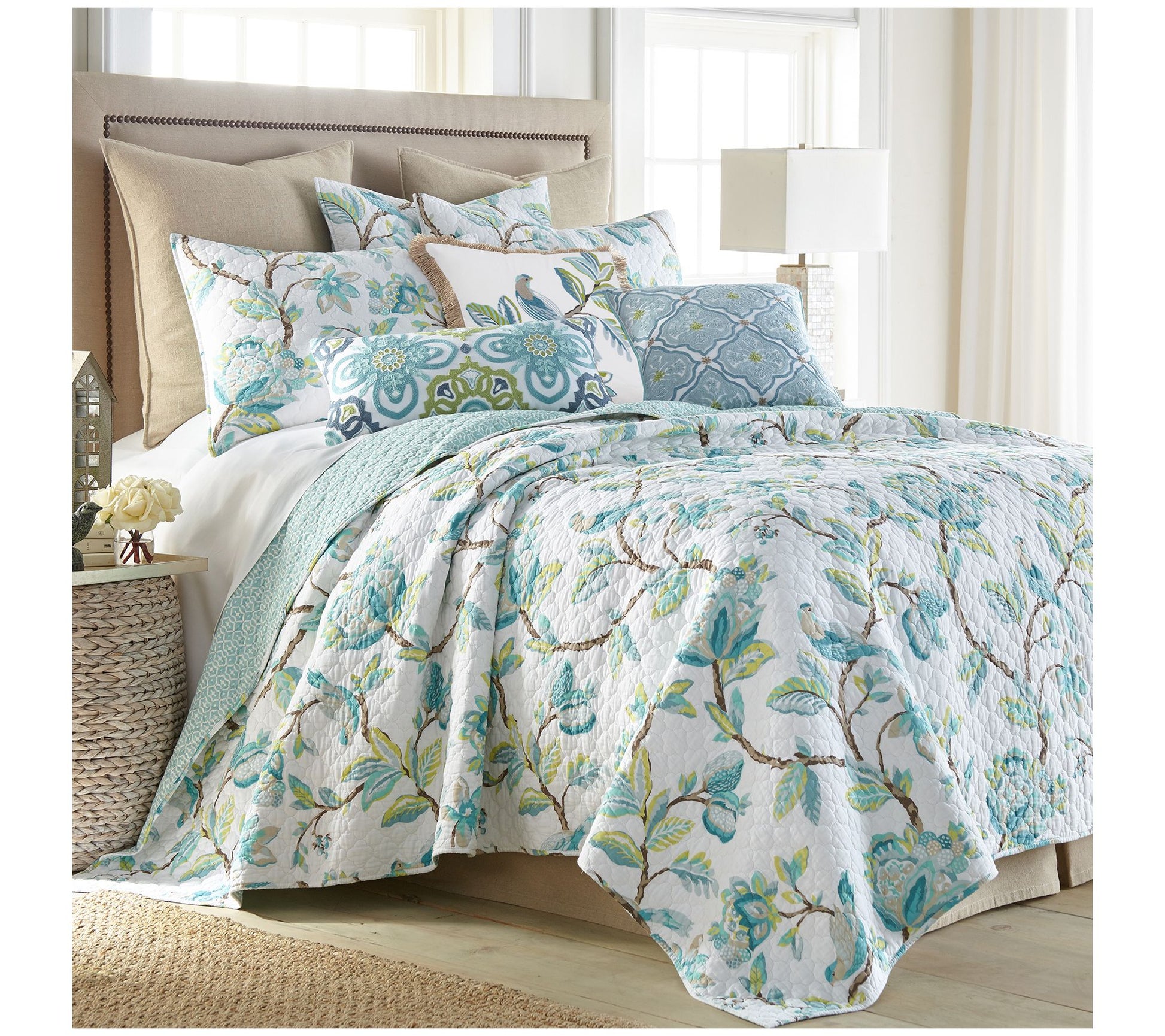 Levtex Home Cressida 3-Piece Floral King/Cal Kig Quilt Set