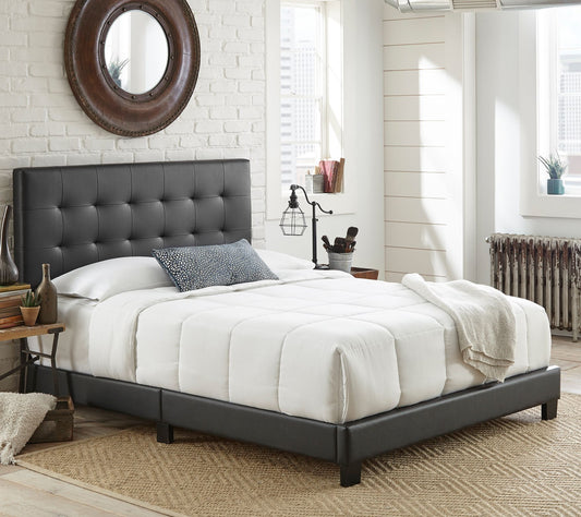 Boyd Sleep Roma Timeless Tufte d Faux Leather Platform Bed, F