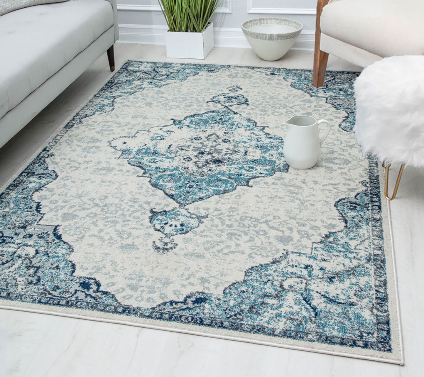 Rugs America Hailey HY50G Bluebonnet Vintage 5'0"x7'0"