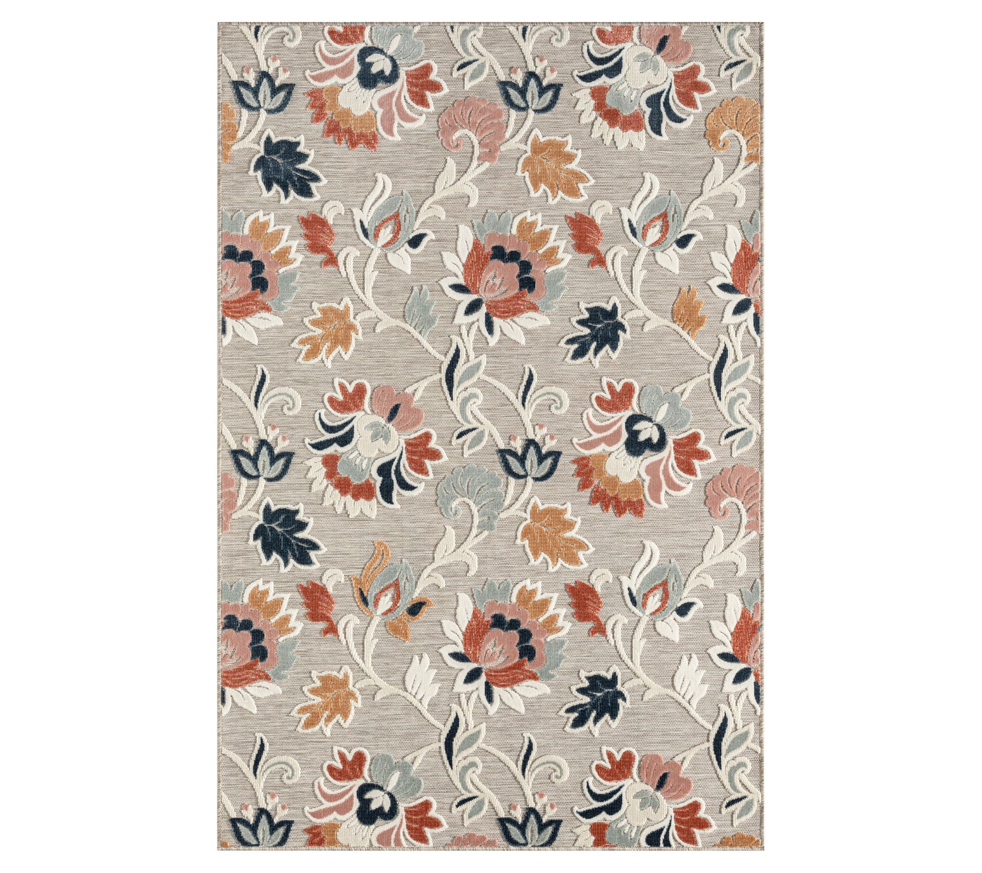 Ox Bay Floral Filigree Hi-Low Indoor/Outdoor Rug, 7'9" x 9'9"