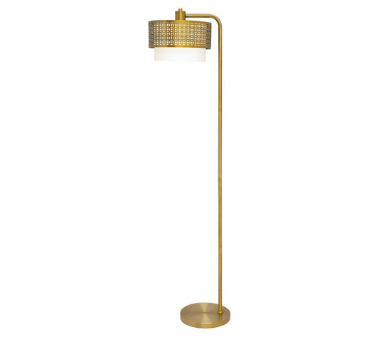 River of Goods 65.25"H Ximena Gold Drum Shade Floor Lamp