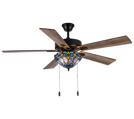 River of Goods 52"W 5-Blade Blue Ceiling Fan with Remote