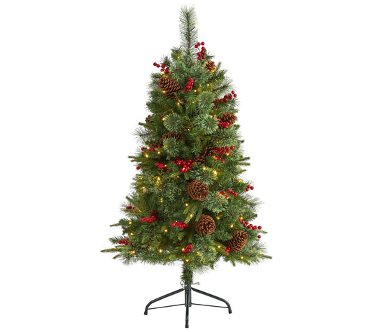 Nearly Natural 4-ft Norway Pine Christmas Tree/150 LEDs