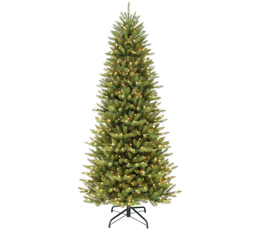 Puleo International 7.5 ft Pre-Lit Slim Fraser Fir Tree