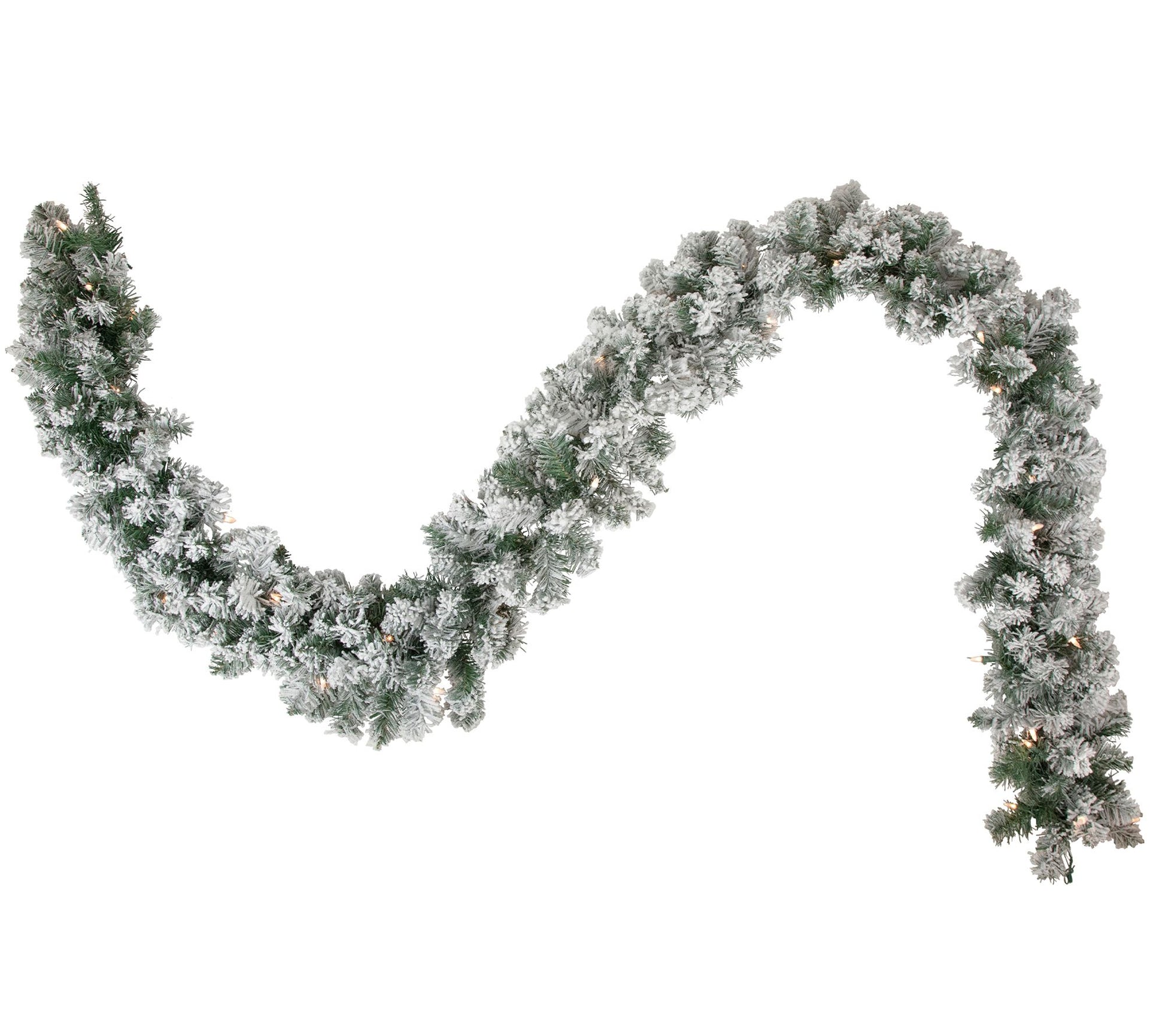 Northlight 9' x 10" Flocked Madison Pine Garlan d Clear Lights