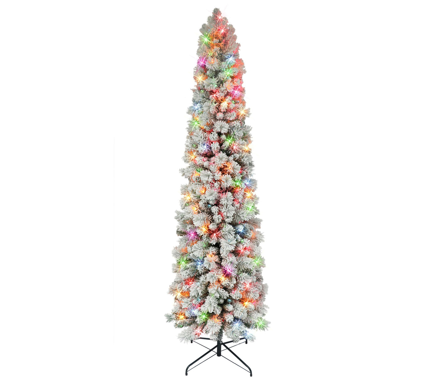 Puleo International 7.5 ft Pre-Lit Flocked Port land Tree