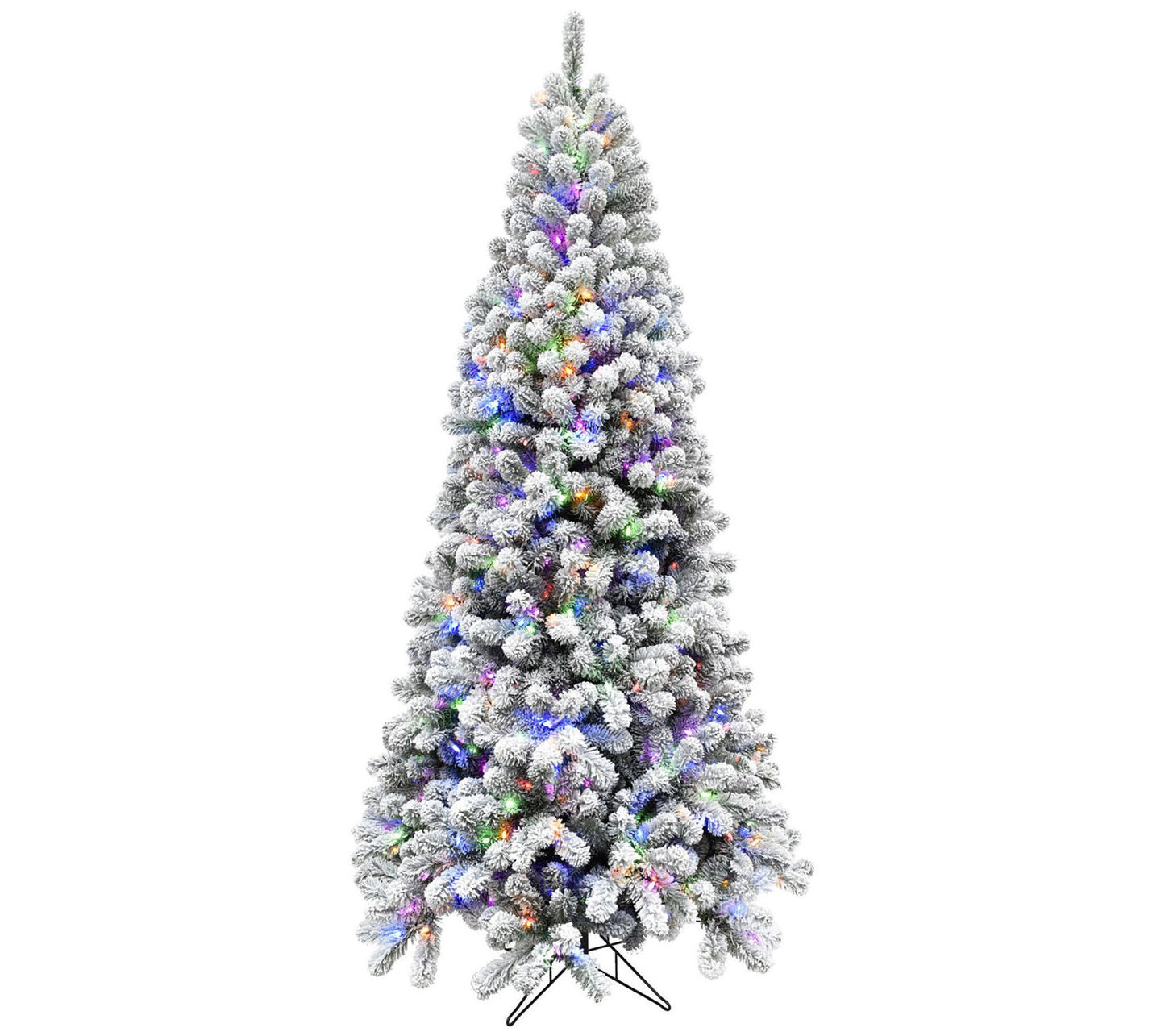 Fraser Hill Farm 7.5-Ft. Flocked Silverton Fir Christmas Tree