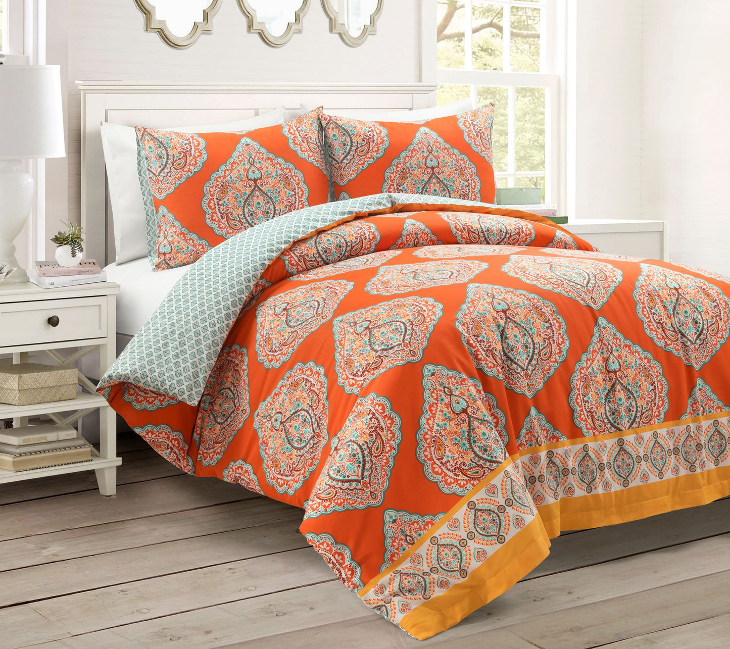 Lush Decor Harley Reversible Cotton Duvet Cover3Pc Set King