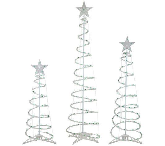 Northlight S/3 Green Lighted Spiral Christmas T rees- 3' 4' 6'