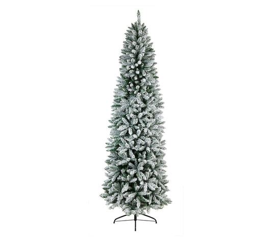 Nearly Natural 9' Slim Flocked Montreal Fir Artificial Tree