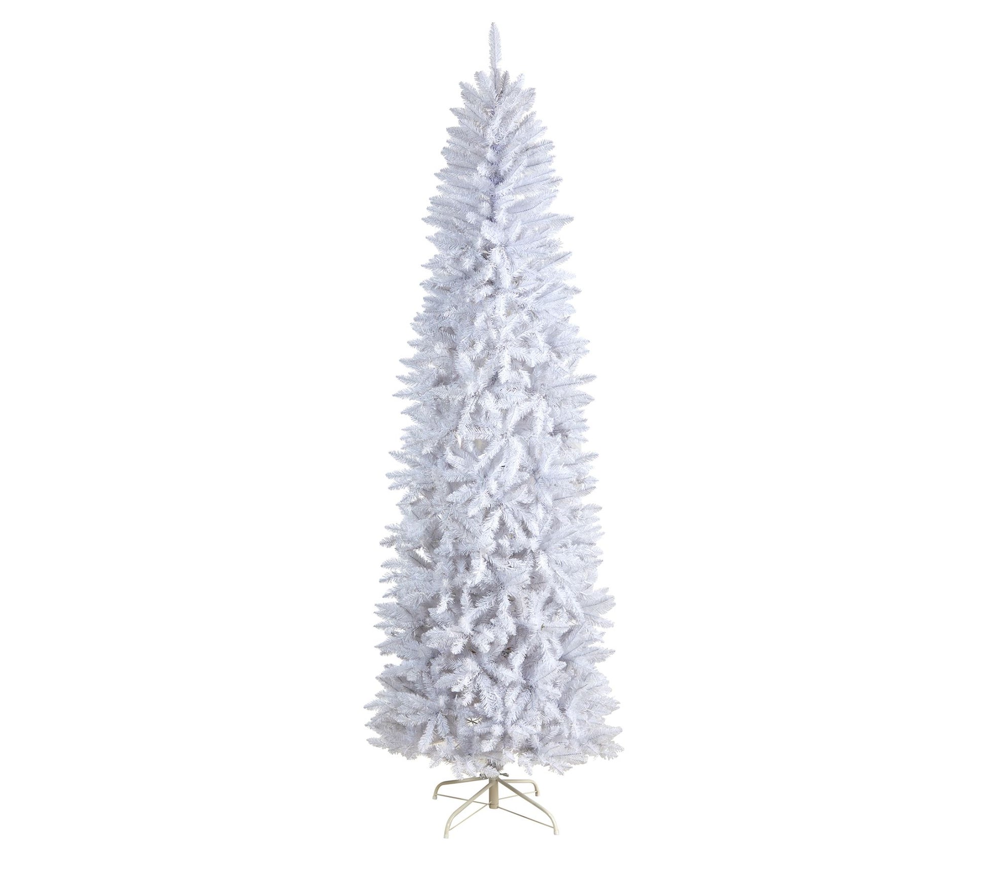 Nearly Natural 8' Slim White Artificial Christmas Tree