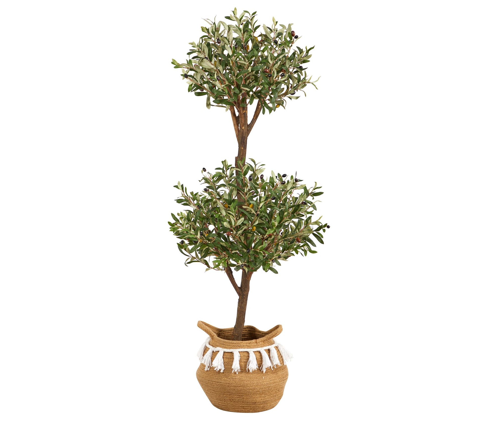 Nearly Natural 4.5-ft Olive Double Topiary Tree