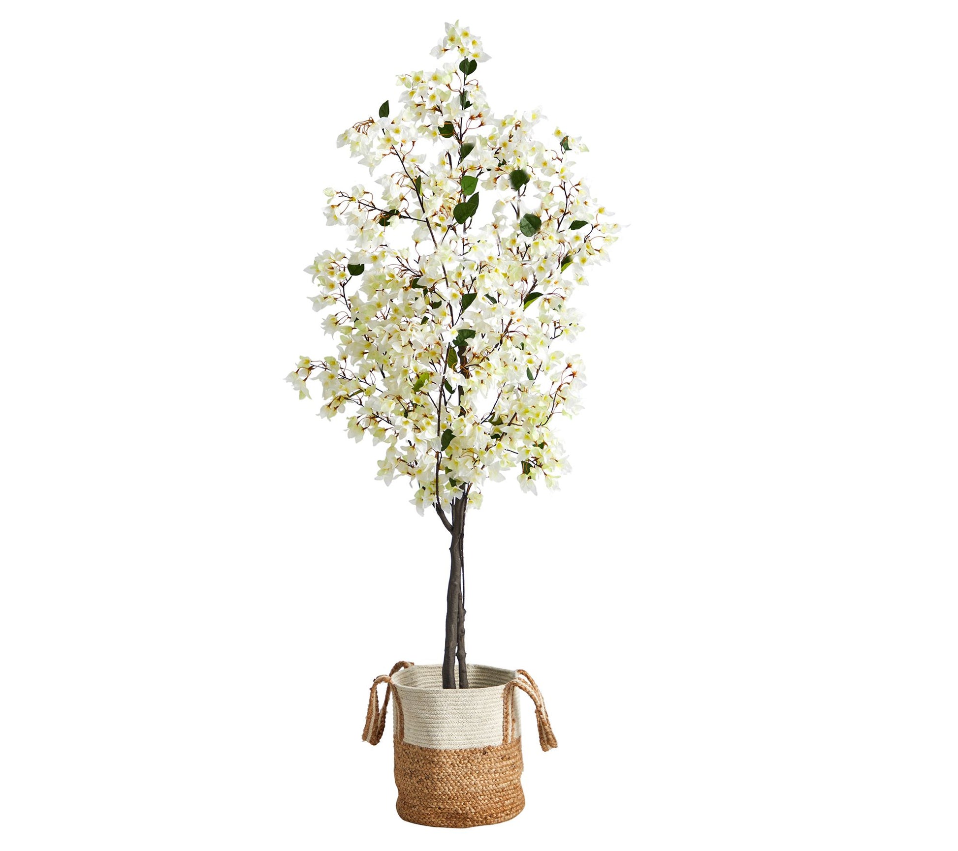 Nearly Natural 6-ft Bougainvillea Tree with Cotton Basket