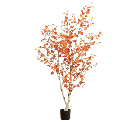 Nearly Natural 6-ft Autumn Birch Artificial Fall Tree