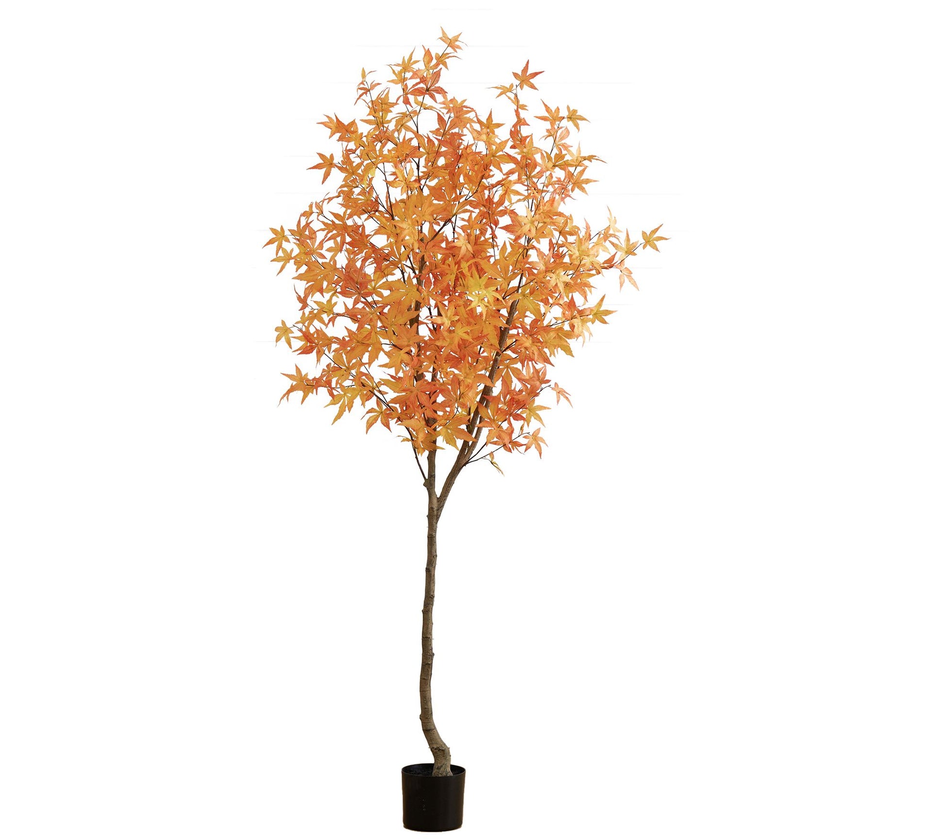 Nearly Natural 7-ft Autumn Maple Artificial Fall Tree - Orange
