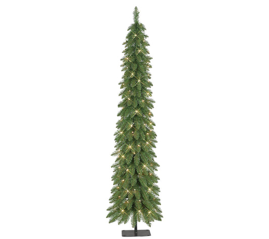 Puleo 6' Pre-Lit Alpine Artificial Pencil Tree00 Lights